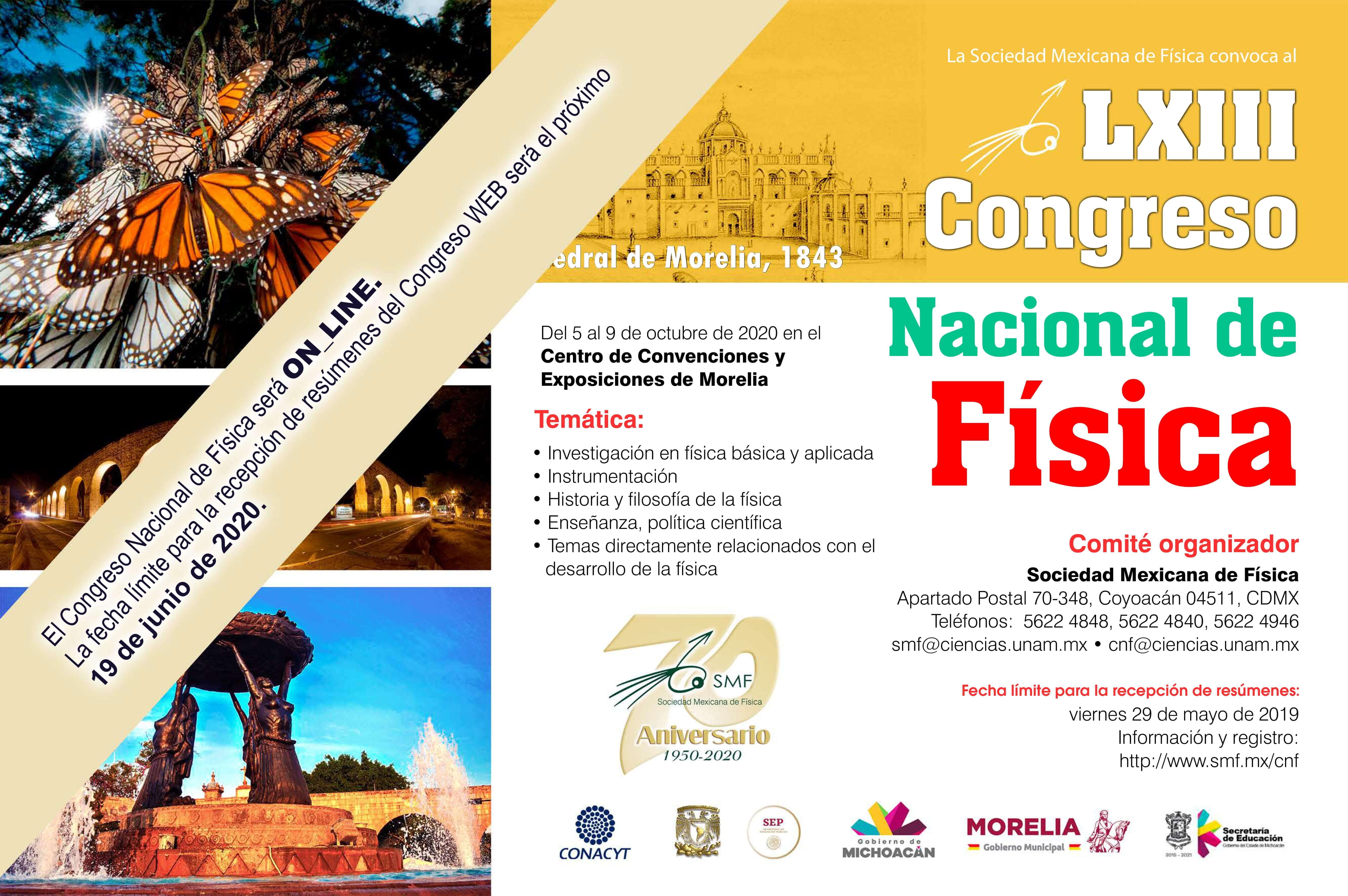 Cartel LXIII Congreso Nacional de Física